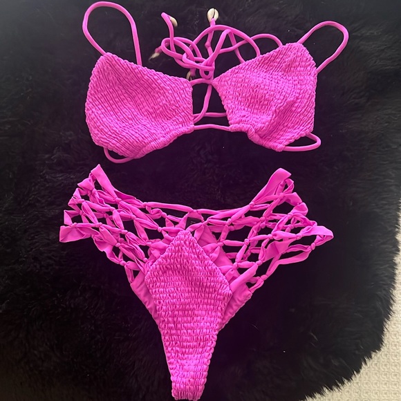 Indah Other - Indah Todos Smocked Hot Pink Bikini set  Sz Medium